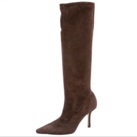 Jimmy Choo Coffee / Brown Suede Iris Boots - Picture 1 of 4